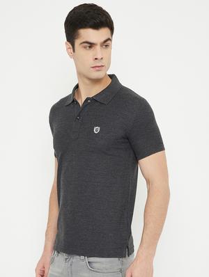 black solid polo t-shirt - 17754312 - Standard Image - 2