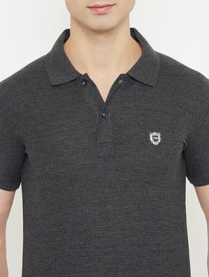 black solid polo t-shirt - 17754312 - Standard Image - 4