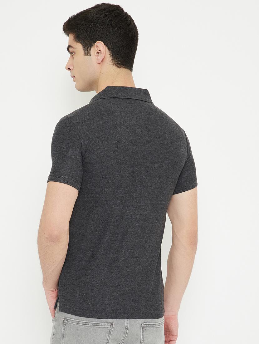 black solid polo t-shirt - 17754312 - Zoom Image - 3