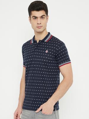 blue printed polo t-shirt - 17754327 - Standard Image - 2