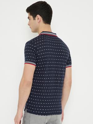 blue printed polo t-shirt - 17754327 - Standard Image - 3