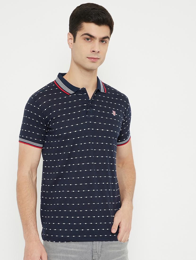 blue printed polo t-shirt - 17754327 - Zoom Image - 1