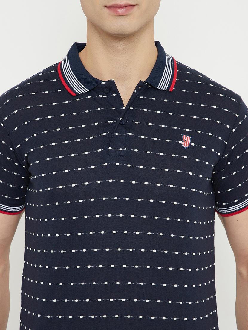 blue printed polo t-shirt - 17754327 - Zoom Image - 4