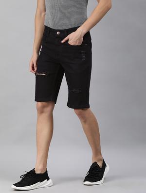 black distressed short - 17754459 - Standard Image - 2