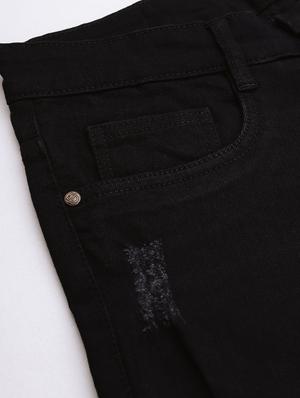 black distressed short - 17754459 - Standard Image - 6