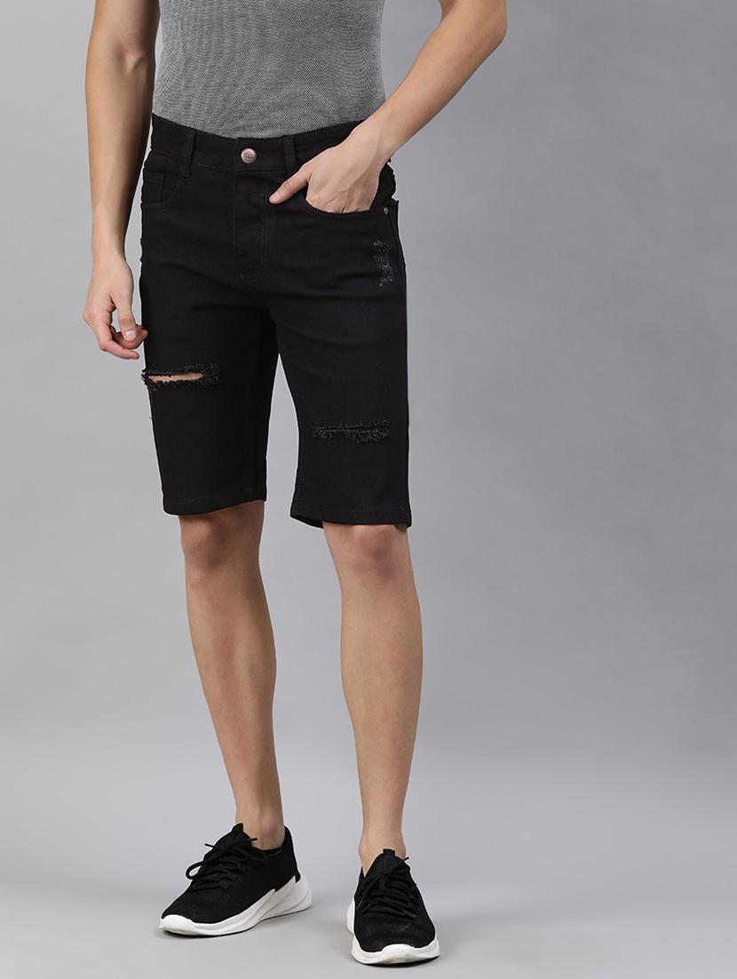 black distressed short - 17754459 - Zoom Image - 1