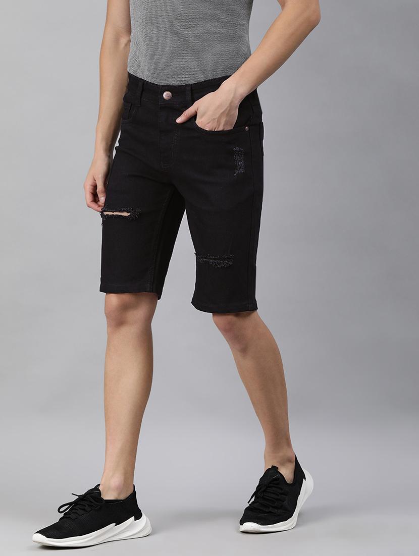 black distressed short - 17754459 - Zoom Image - 2