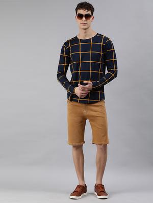 brown washed denim short - 17754463 - Standard Image - 4