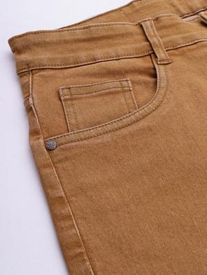 brown washed denim short - 17754463 - Standard Image - 6