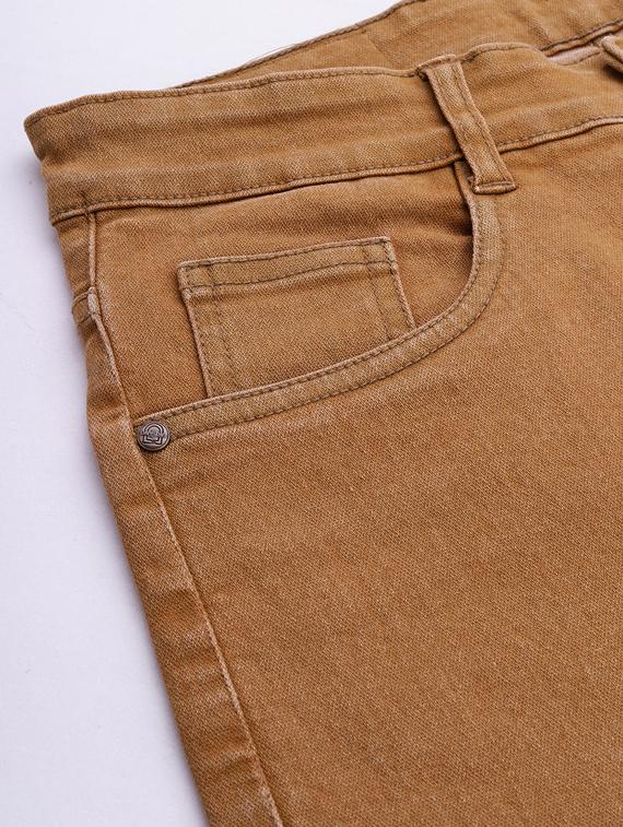 brown washed denim short - 17754463 - Zoom Image - 6