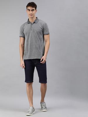 dark blue solid denim short - 17754470 - Standard Image - 4