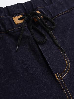 dark blue solid denim short - 17754470 - Standard Image - 5
