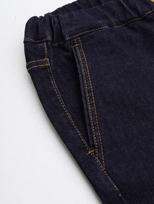 dark blue solid denim short - 17754470 - Standard Image - 6