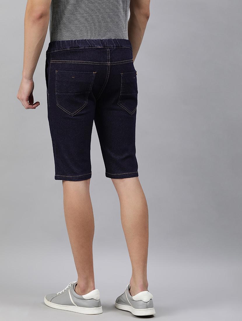 dark blue solid denim short - 17754470 - Zoom Image - 3