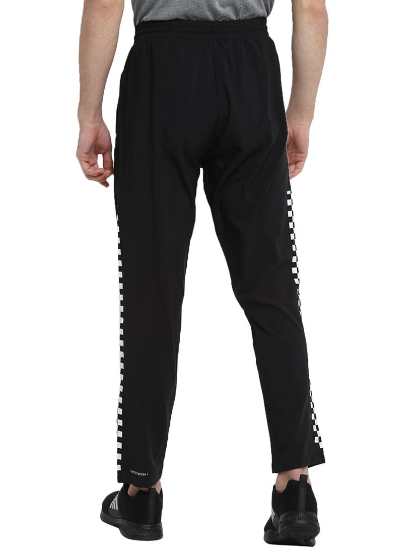 black solid full length track pant - 17754565 - Zoom Image - 3