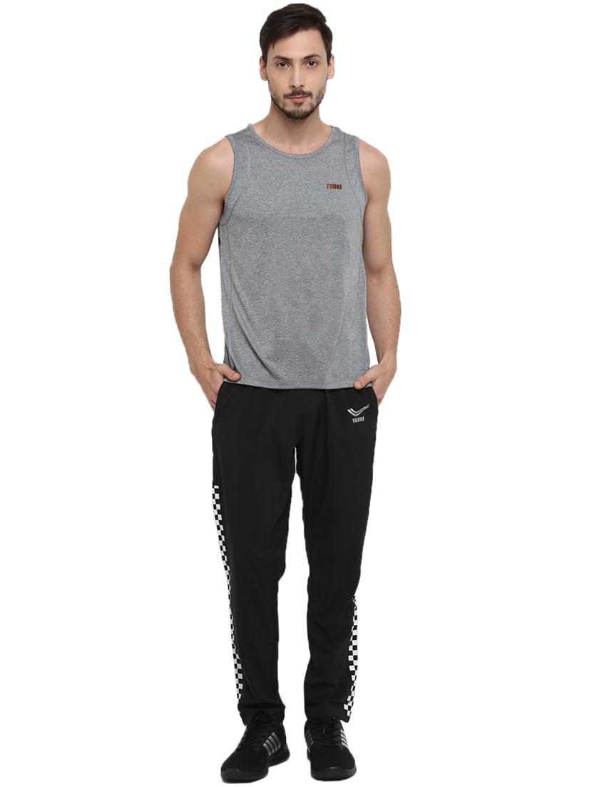 black solid full length track pant - 17754565 - Zoom Image - 4