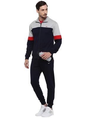 navy blue color block full length track suit - 17754572 - Standard Image - 2