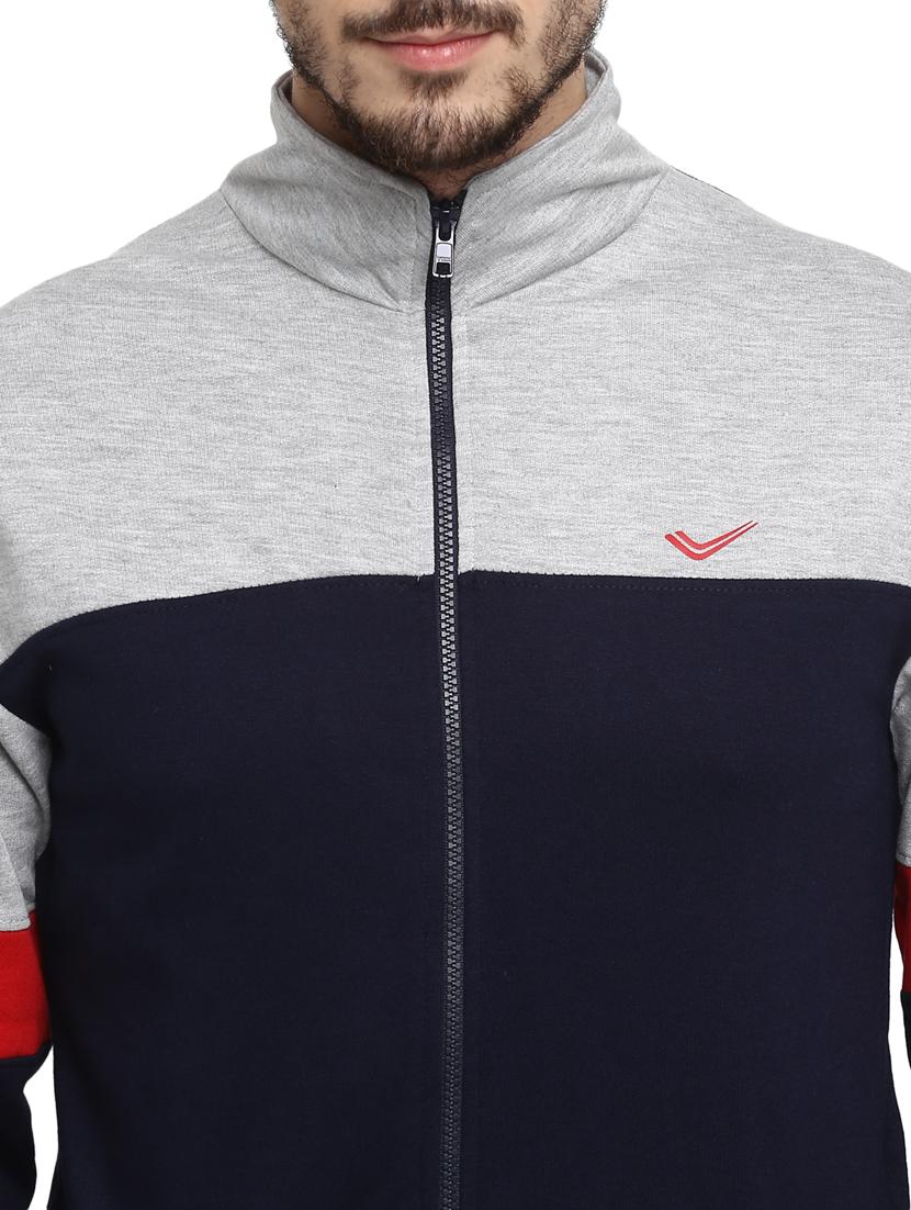 navy blue color block full length track suit - 17754572 - Zoom Image - 4
