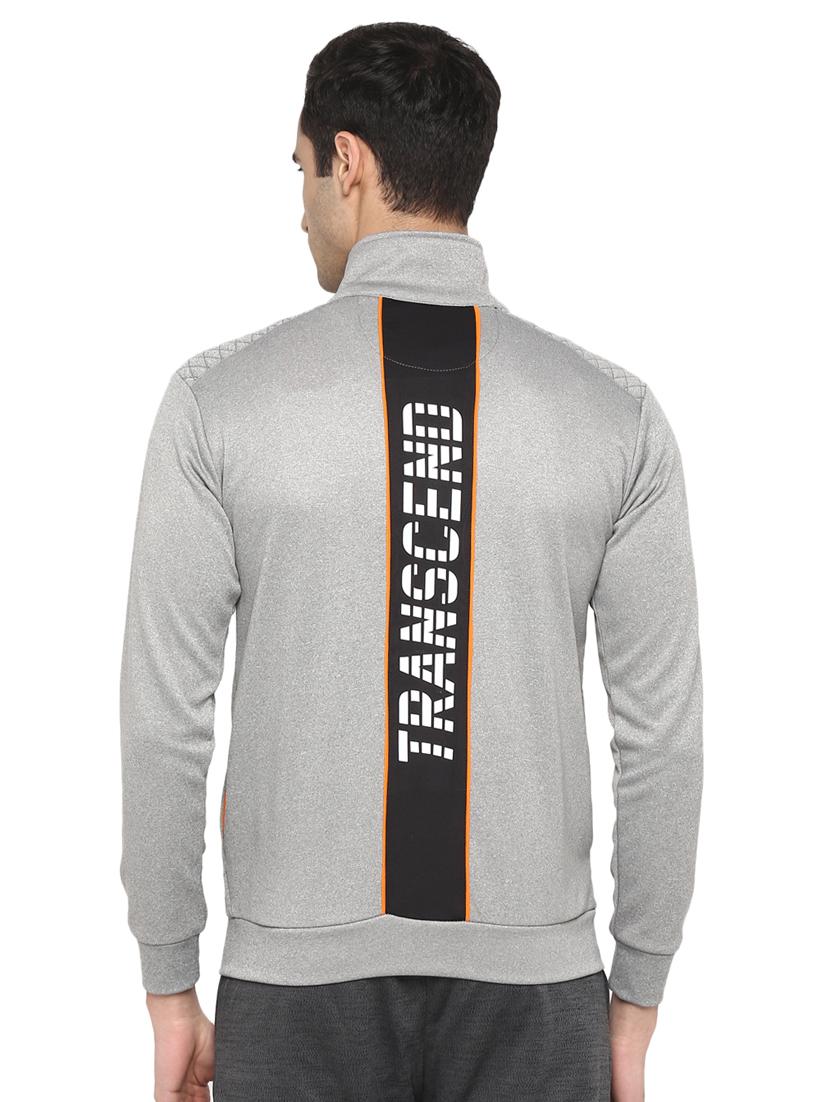 grey back print casual jacket - 17754614 - Zoom Image - 3