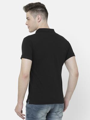 black solid polo t-shirt - 17754641 - Standard Image - 3