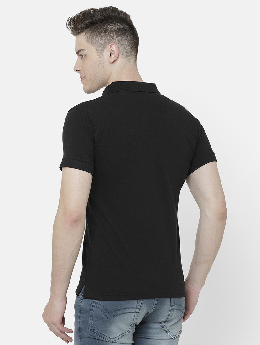 black solid polo t-shirt - 17754641 - Zoom Image - 3