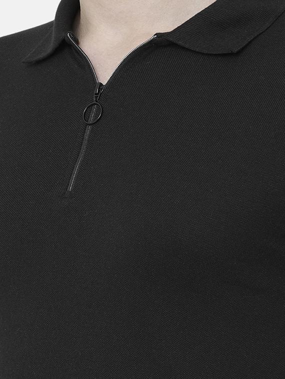 black solid polo t-shirt - 17754641 - Zoom Image - 5