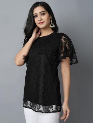 cape sleeved laced top - 17754820 - Standard Image - 2