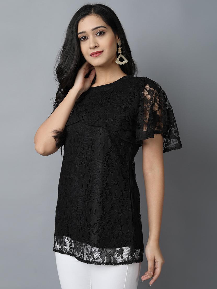 cape sleeved laced top - 17754820 - Zoom Image - 2