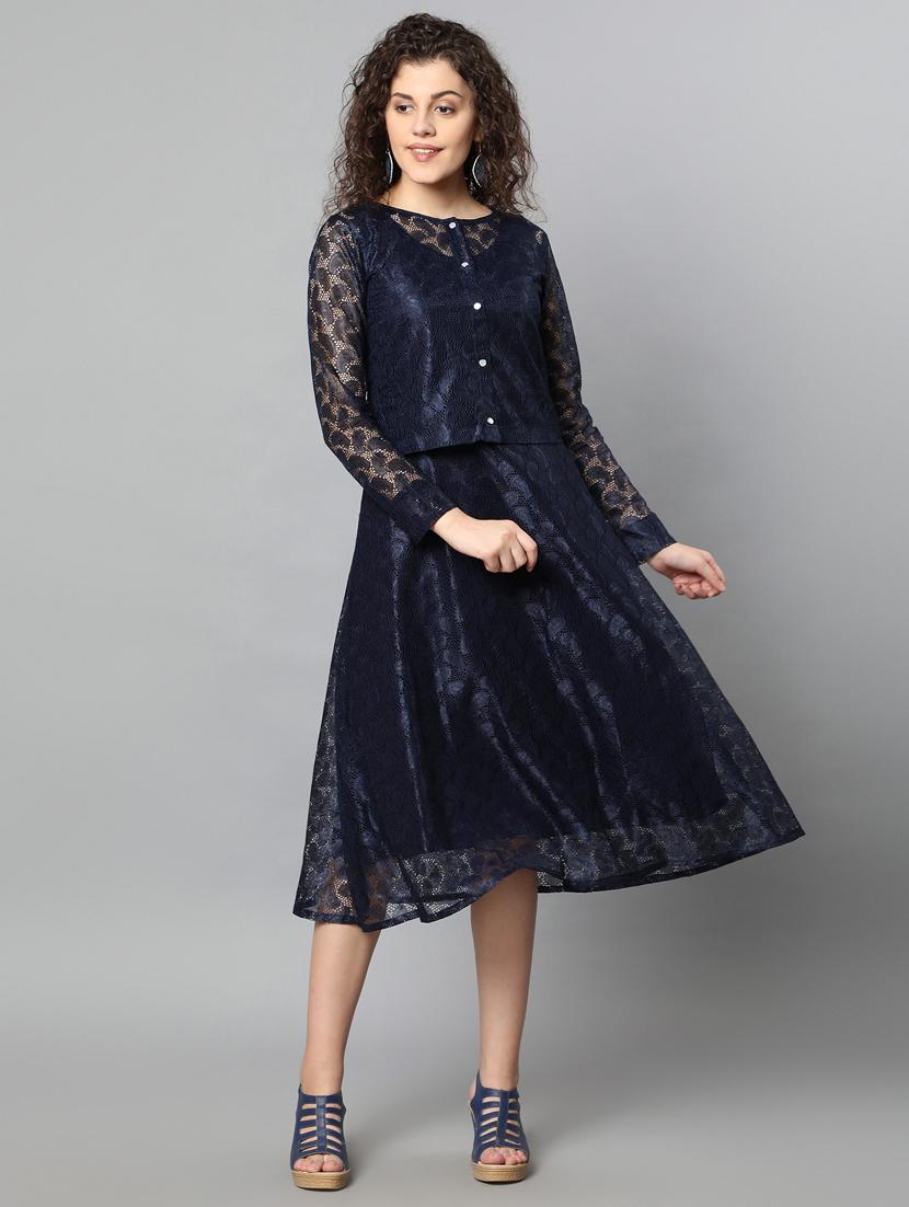 round neck net a-line dress - 17754956 - Zoom Image - 1