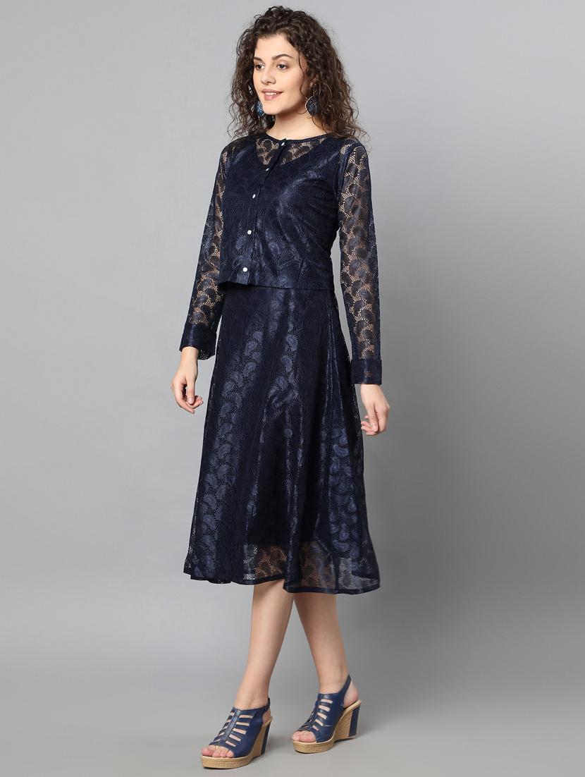 round neck net a-line dress - 17754956 - Zoom Image - 2