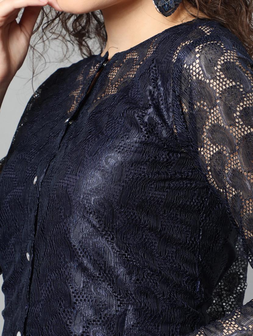 round neck net a-line dress - 17754956 - Zoom Image - 5