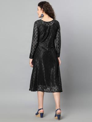 round neck net a-line dress - 17754958 - Standard Image - 3