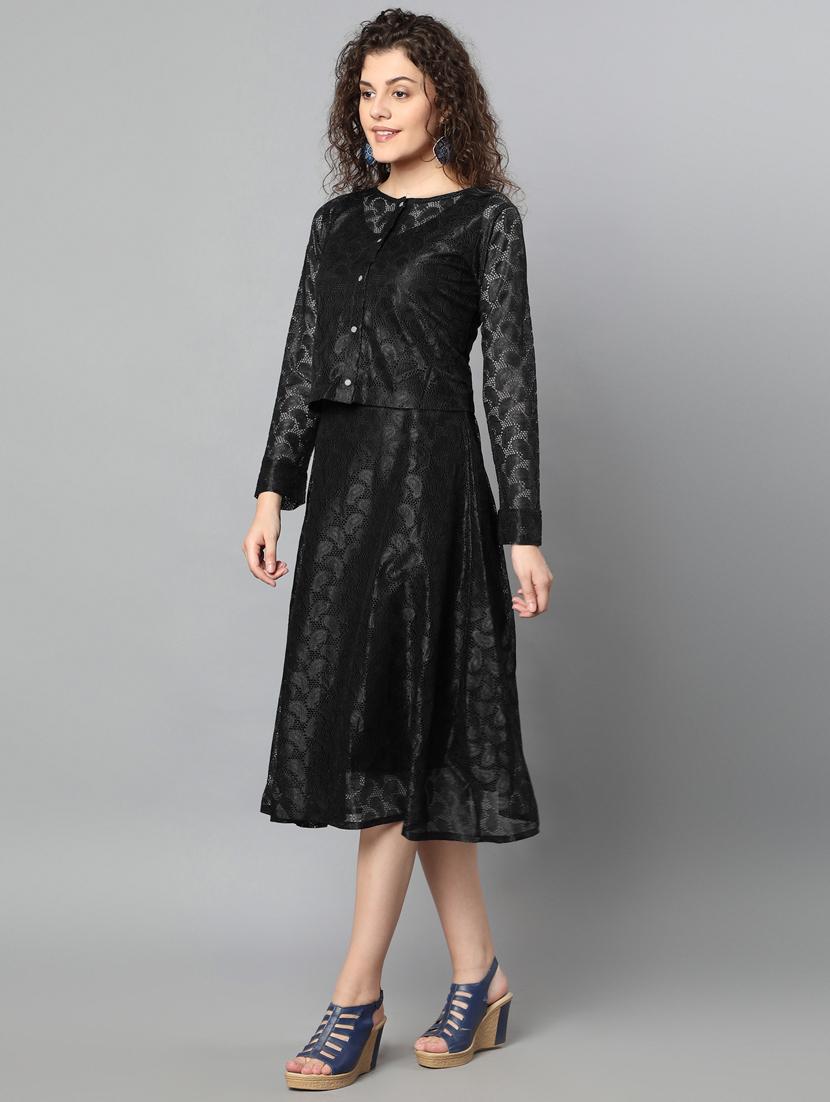 round neck net a-line dress - 17754958 - Zoom Image - 2