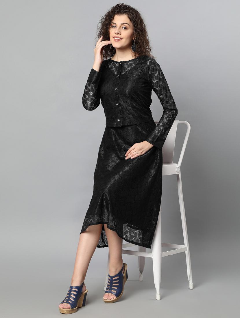 round neck net a-line dress - 17754958 - Zoom Image - 4