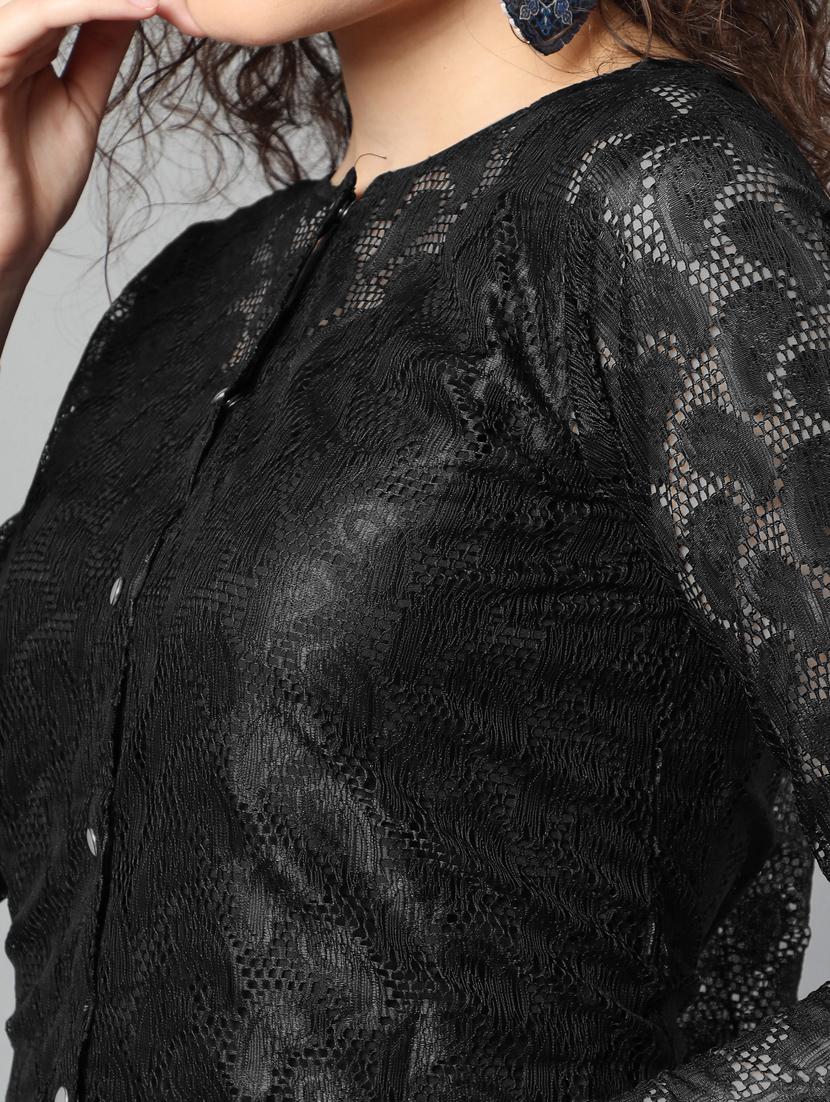 round neck net a-line dress - 17754958 - Zoom Image - 5