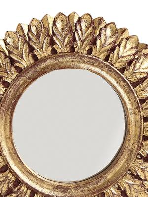 hand crafted beautiful design round mango wood mirror with gold foil - 17755135 - Standard Image - 4
