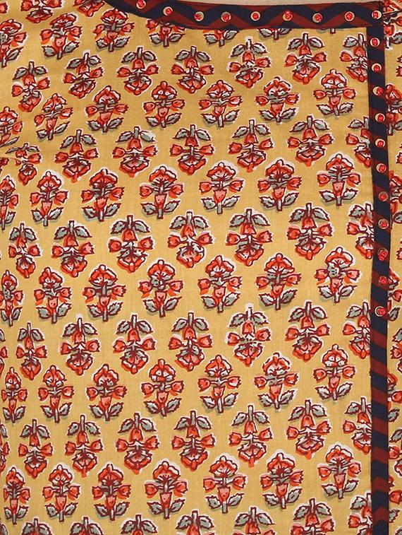 mustard straight kurta - 17755152 - Zoom Image - 4