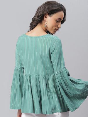 green rayon regular top - 17755216 - Standard Image - 3