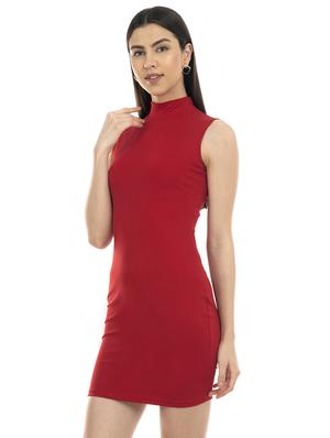mock neck solid bodycon dress - 17755237 - Standard Image - 2