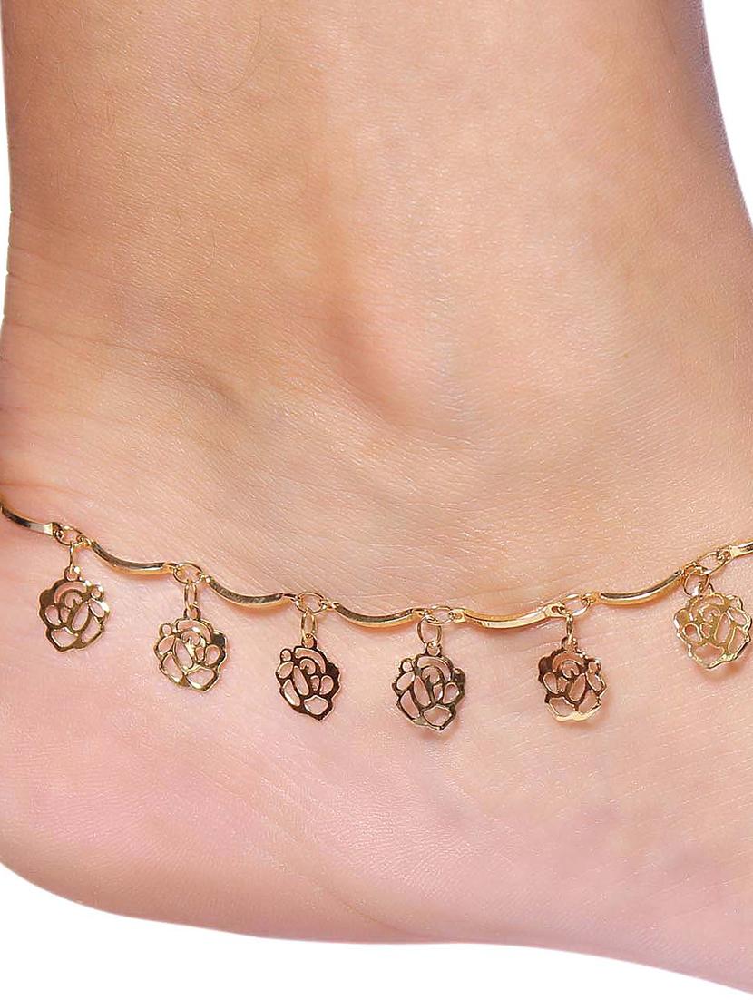 gold metal anklets and payal - 17755325 - Zoom Image - 2