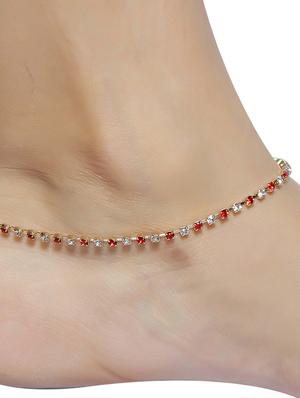 red metal anklets and payal - 17755328 - Standard Image - 3