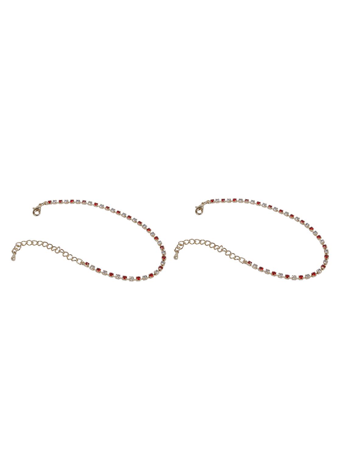 red metal anklets and payal - 17755328 - Zoom Image - 2