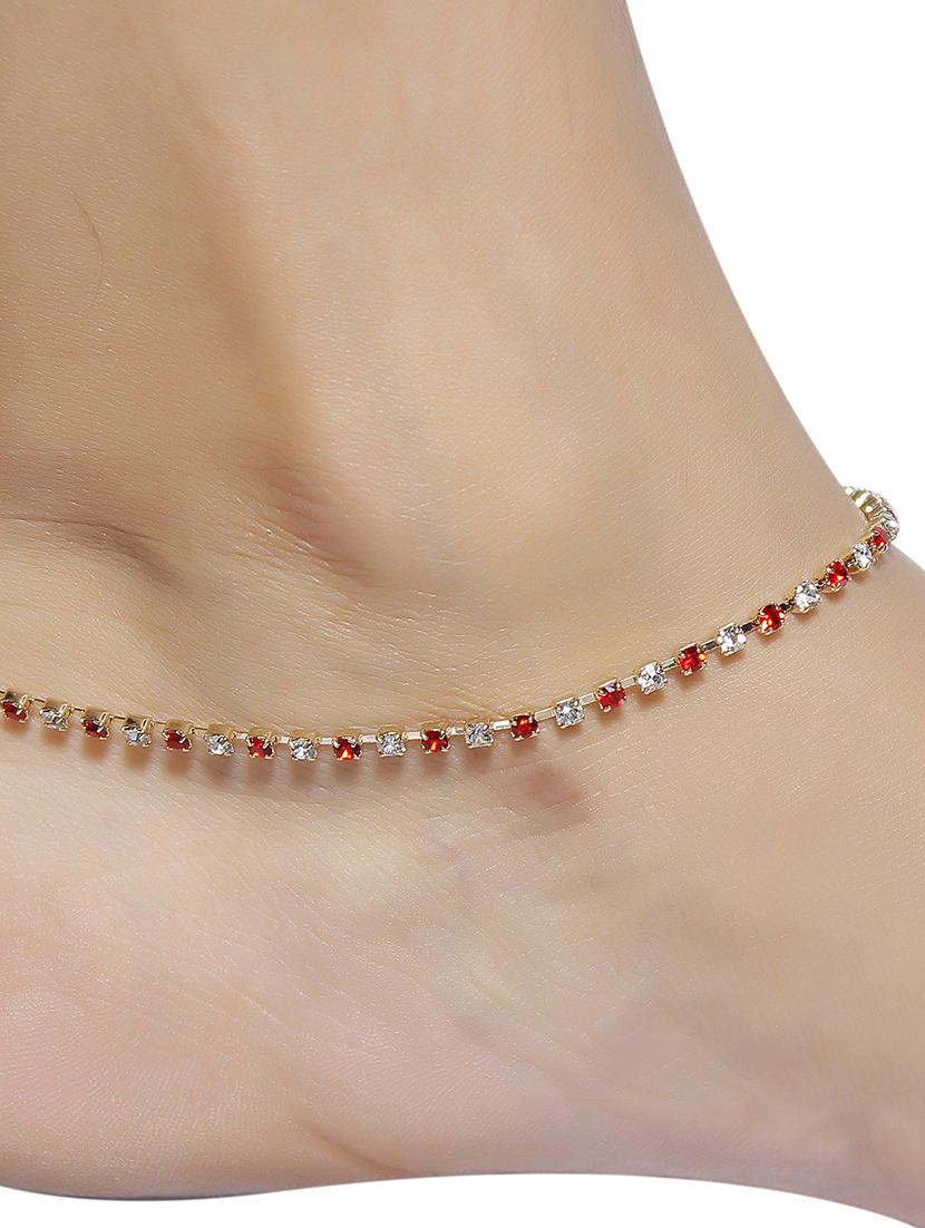red metal anklets and payal - 17755328 - Zoom Image - 3