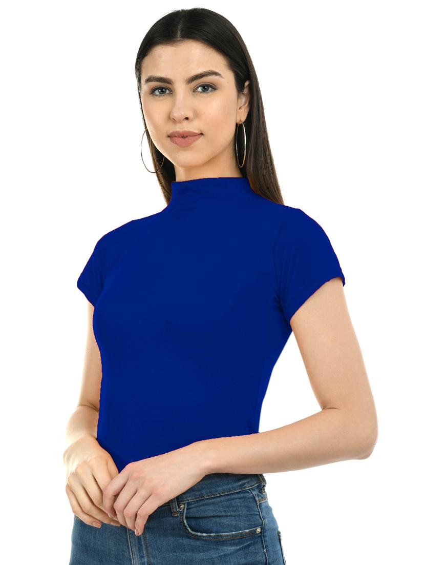 mock neck solid tee - 17755806 - Zoom Image - 2
