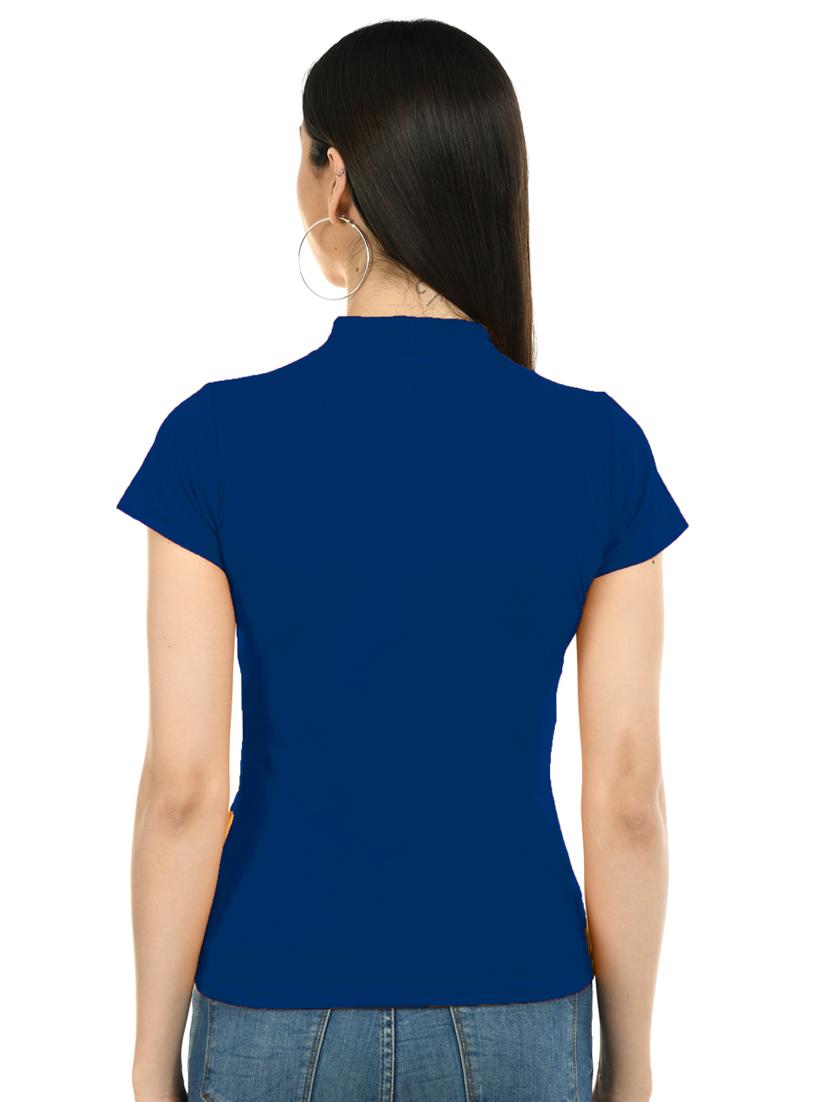 mock neck solid tee - 17755806 - Zoom Image - 3