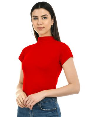 mock neck solid tee - 17755808 - Standard Image - 2