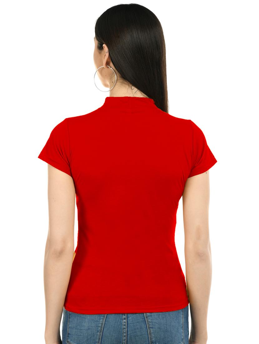 mock neck solid tee - 17755808 - Zoom Image - 3