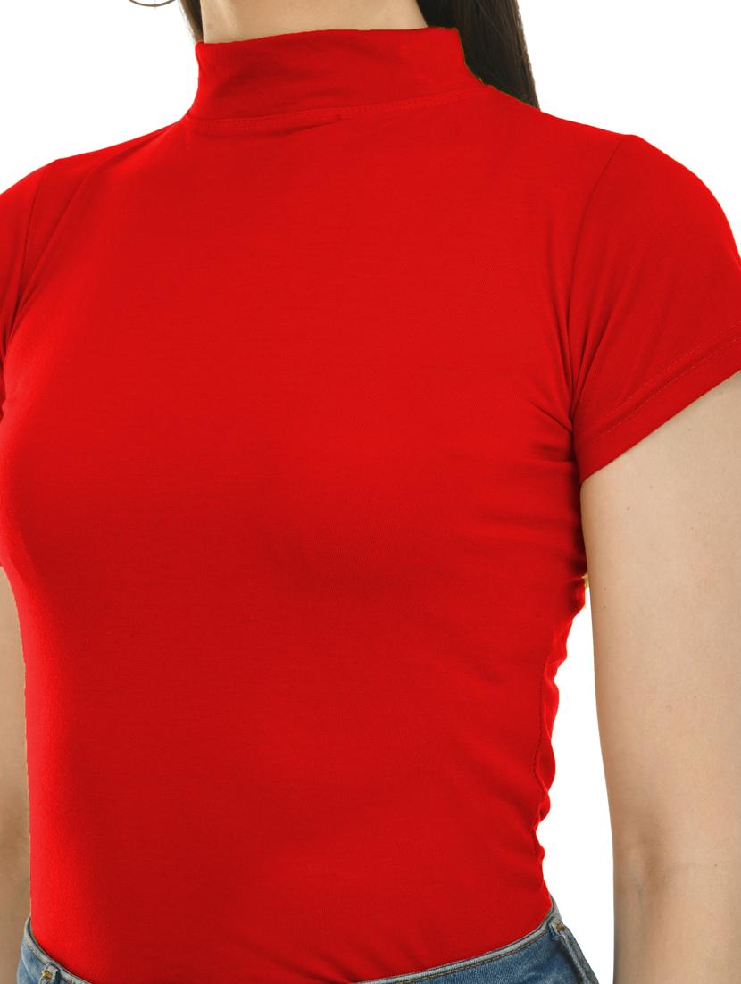 mock neck solid tee - 17755808 - Zoom Image - 4