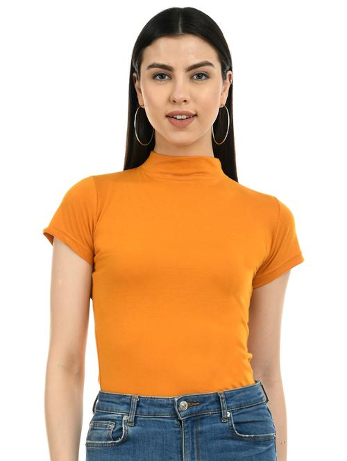 mock neck solid tee - 17755810 - Standard Image - 1
