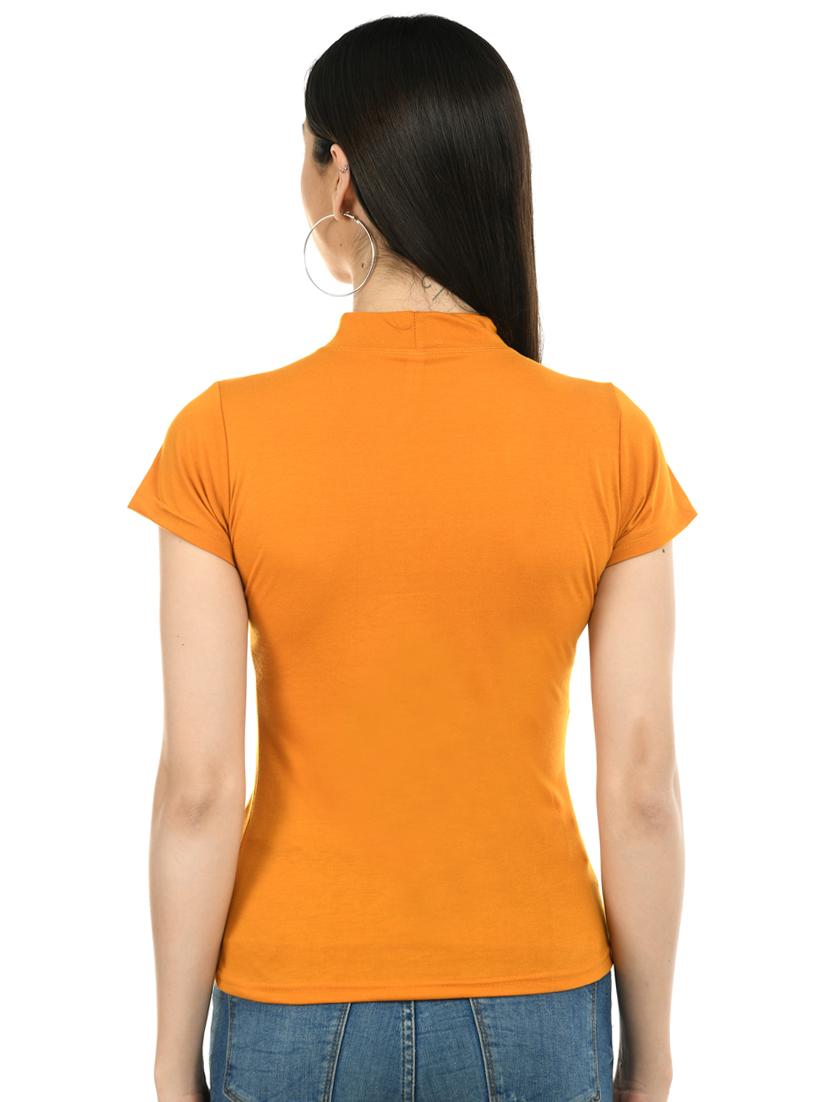 mock neck solid tee - 17755810 - Zoom Image - 3